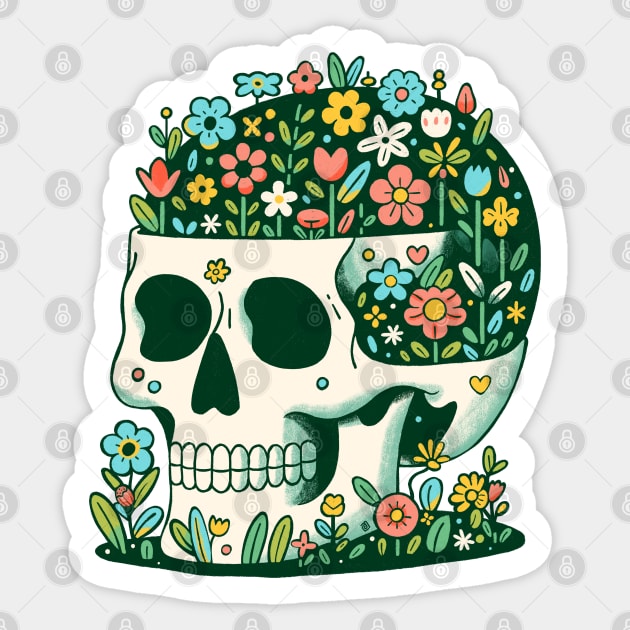 Skull Flower Garden Sticker by Itouchedabee